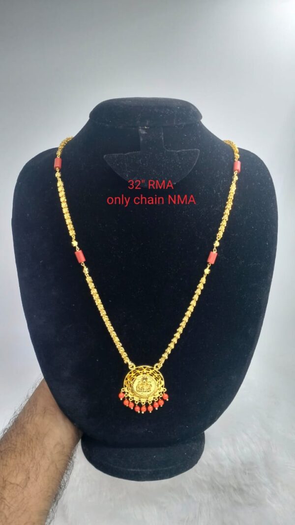 Premium quality One gram gold plated Dashavathara chain with laxmi pendent