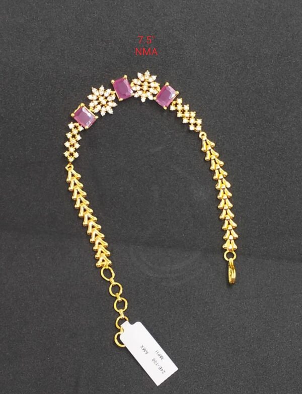 Premium quality One gram gold AD stone work ladies bracelet