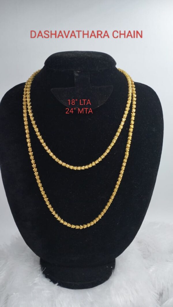 Premium quality one gram gold dashavathara chain
