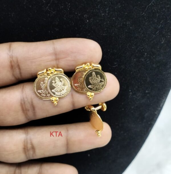 Premium quality One gram gold Laxmi Coin ear rings