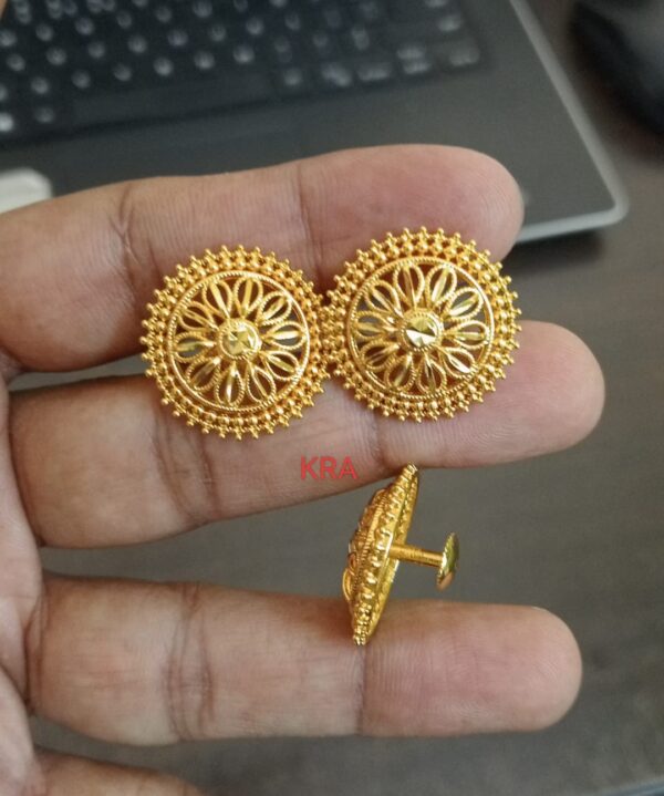 Premium quality One gram gold Big size Stud ear rings