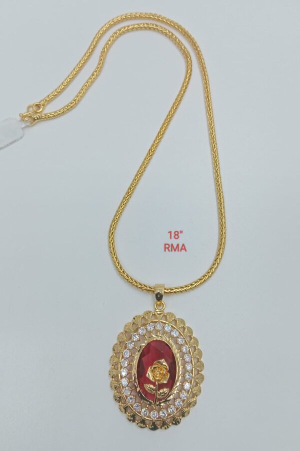 Premium quality One gram gold chain with Big stone pendent