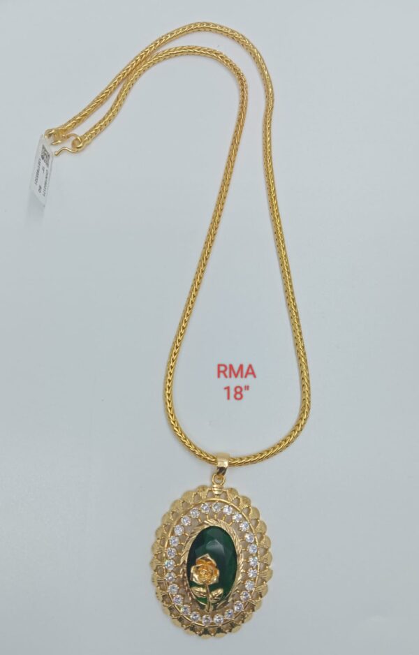 Premium quality One gram gold chain with Big stone pendent