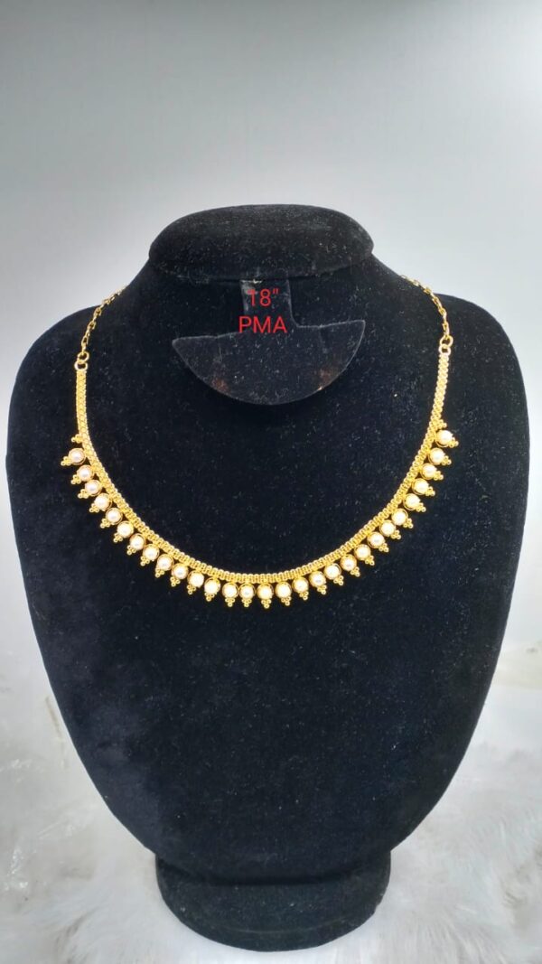 Premium quality One gram gold pearl necklace