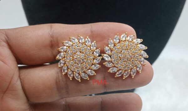 Premium quality One gram gold Big Size stone stud